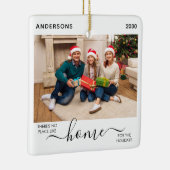 Eerste Kerstmis Nieuwe startende Feestdagen 2 Foto Keramisch Ornament (Rechts)