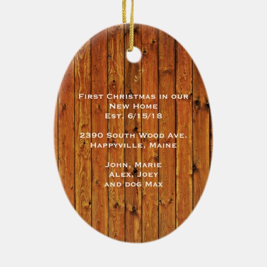 Eerste Kerstmis Nieuwe startfoto Ornament (Achterkant)