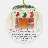 Eerste Kerstmis nieuwe startpagina Keramisch Ornament (Voorkant)