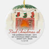 Eerste Kerstmis nieuwe startpagina Keramisch Ornament (Achterkant)