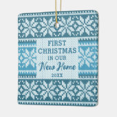 Eerste Kerstmis Nieuwe startpagina Snowflake Faux Keramisch Ornament (Links)