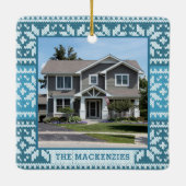 Eerste Kerstmis Nieuwe startpagina Snowflake Faux Keramisch Ornament (Achterkant)