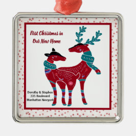 Eerste Kerstmis Nieuwe startpagina voor Scandinavi Metalen Ornament