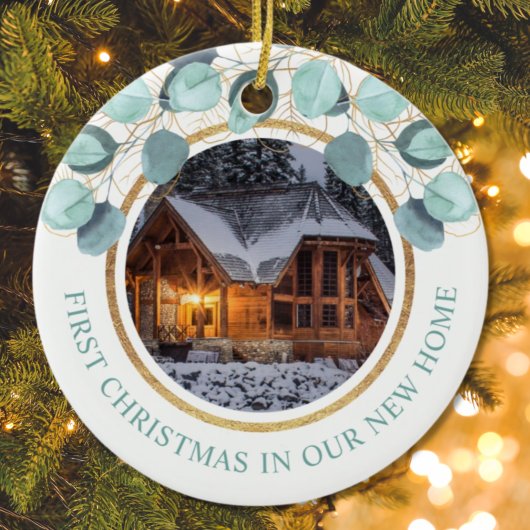 Eerste Kerstmis Nieuwe startsein voor e-mail 2 Fot Keramisch Ornament