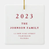 Eerste Kerstmis Nieuwe Thuis Foto Keramisch Ornament (Achterkant)