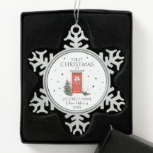 Eerste kerstmis nieuwe thuisadres aangepaste ornam