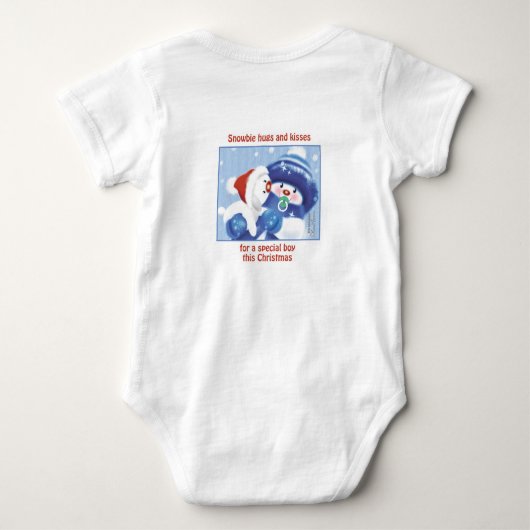Eerste Kerstmis, oma. Cute Snowbie Romper (Achterkant)