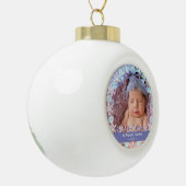 Eerste Kerstmis, oma Soft Blue Paars Tone Keramische Bal Ornament (Links)