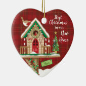 Eerste Kerstmis, Ons Nieuwe Huis, Birdhouse, Steph Keramisch Ornament (Rechts)