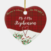 Eerste Kerstmis, Ons Nieuwe Huis, Birdhouse, Steph Keramisch Ornament (Achterkant)