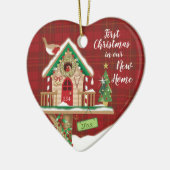 Eerste Kerstmis, Ons Nieuwe Huis, Birdhouse, Steph Keramisch Ornament (Links)