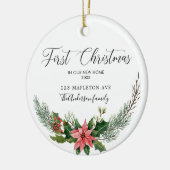 Eerste Kerstmis ons nieuwe thuis met namen Keramisch Ornament (Links)