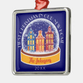 Eerste Kerstmis Onze Nieuwe Huis Snowglobe Kerstmi Metalen Ornament (Links)