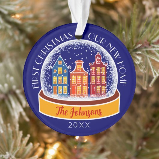 Eerste Kerstmis Onze Nieuwe Huis Snowglobe Kerstmi Ornament (Boom)