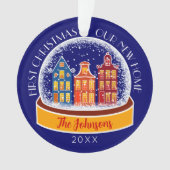 Eerste Kerstmis Onze Nieuwe Huis Snowglobe Kerstmi Ornament (voorkant)