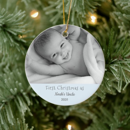 Eerste Kerstmis Oom Nephew Gepersonaliseerd Orname Keramisch Ornament (Boom)