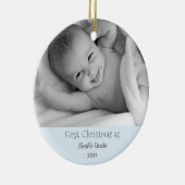 Eerste Kerstmis Oom Nephew Gepersonaliseerd Orname Keramisch Ornament (Rechts)