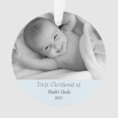 Eerste Kerstmis Oom Nephew Gepersonaliseerd Orname Ornament (voorkant)