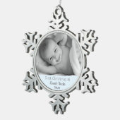 Eerste Kerstmis Oom Nephew Persoonlijke Foto Tin Sneeuwvlok Ornament (Rechts)