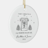 Eerste Kerstmis op 223 North Main St 2023 Keramisch Ornament (Rechts)