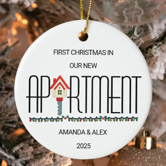 Eerste Kerstmis op maat in ons nieuwe appartement Keramisch Ornament