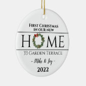 Eerste Kerstmis op maat in ons nieuwe huis Keramisch Ornament (Rechts)