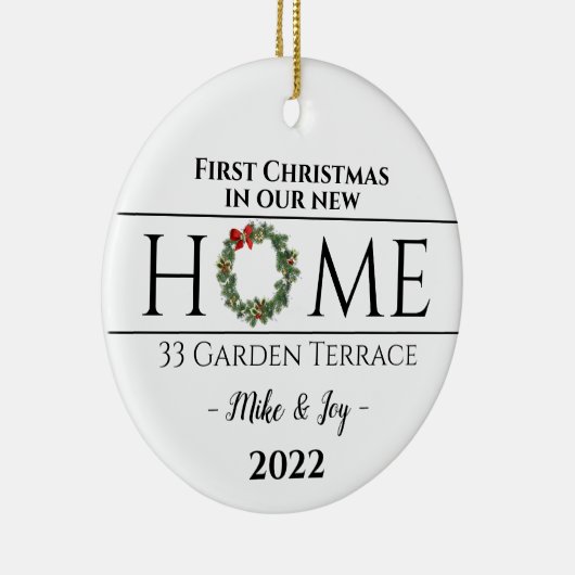 Eerste Kerstmis op maat in ons nieuwe huis Keramisch Ornament (Rechts)