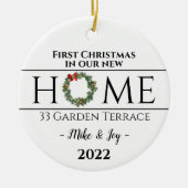 Eerste Kerstmis op maat in ons nieuwe huis Keramisch Ornament (Voorkant)