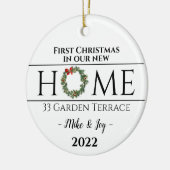 Eerste Kerstmis op maat in ons nieuwe huis Keramisch Ornament (Links)