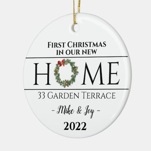 Eerste Kerstmis op maat in ons nieuwe huis Keramisch Ornament (Links)