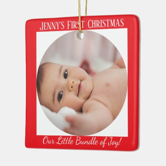 Eerste Kerstmis op maat Keramisch Ornament (Links)