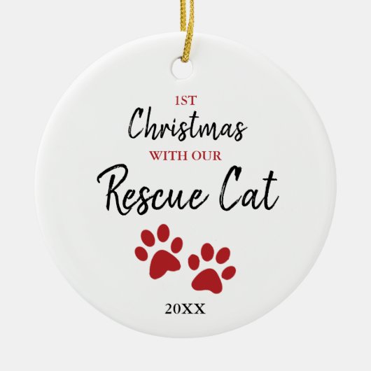 Eerste Kerstmis op maat met onze nieuwe reddingska Keramisch Ornament (Voorkant)