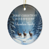 Eerste Kerstmis op onze nieuwe foto van Home Keramisch Ornament (Links)