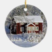 Eerste Kerstmis op onze nieuwe foto van Home Keramisch Ornament (Achterkant)