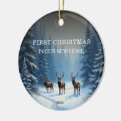 Eerste Kerstmis op onze nieuwe foto van Home Keramisch Ornament (Links)