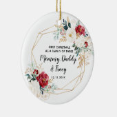 Eerste Kerstmis op persoonlijke titel als een fami Keramisch Ornament (Rechts)
