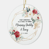 Eerste Kerstmis op persoonlijke titel als een fami Keramisch Ornament (Links)