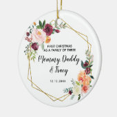 Eerste Kerstmis op persoonlijke titel als een fami Keramisch Ornament (Links)