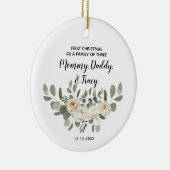 Eerste Kerstmis op persoonlijke titel als een fami Keramisch Ornament (Rechts)