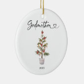 Eerste Kerstmis op persoonlijke titel als Godmoede Keramisch Ornament (Rechts)