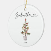 Eerste Kerstmis op persoonlijke titel als Godmoede Keramisch Ornament (Links)