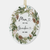 Eerste Kerstmis op persoonlijke titel als grootmoe Keramisch Ornament (Rechts)