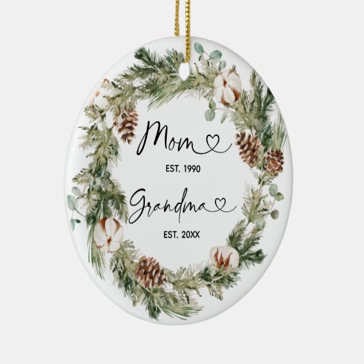 Eerste Kerstmis op persoonlijke titel als grootmoe Keramisch Ornament (Rechts)