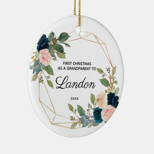 Eerste Kerstmis op persoonlijke titel als grootoud Keramisch Ornament (Rechts)