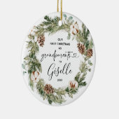 Eerste Kerstmis op persoonlijke titel als grootoud Keramisch Ornament (Rechts)