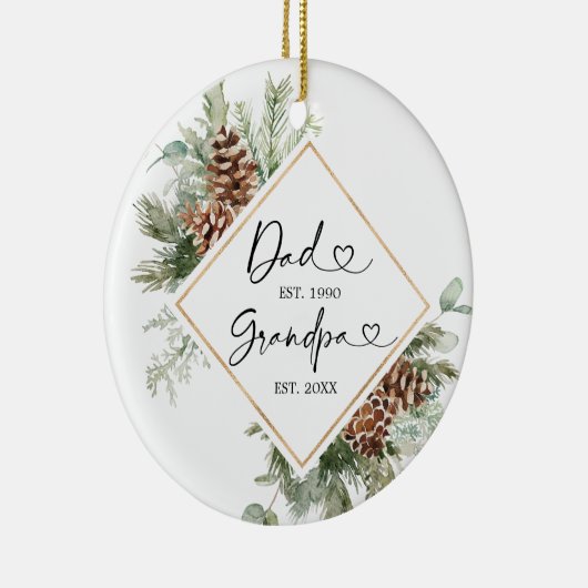 Eerste Kerstmis op persoonlijke titel als grootvad Keramisch Ornament (Rechts)