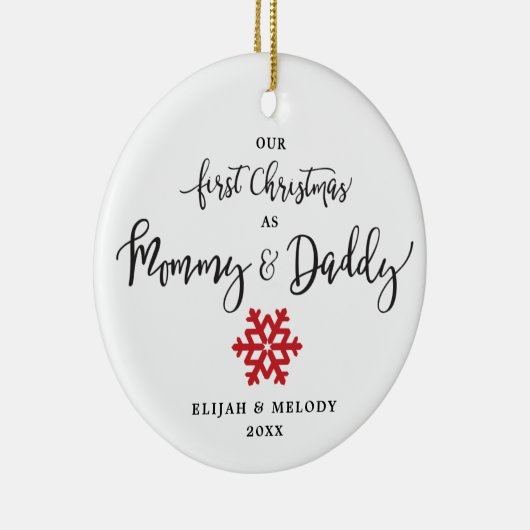 Eerste Kerstmis op persoonlijke titel als mama en  Keramisch Ornament (Rechts)