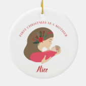 Eerste Kerstmis op persoonlijke titel als moeder-k Keramisch Ornament (Achterkant)