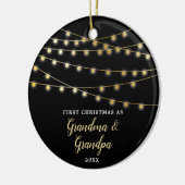 Eerste Kerstmis op persoonlijke titel als oma & op Keramisch Ornament (Links)