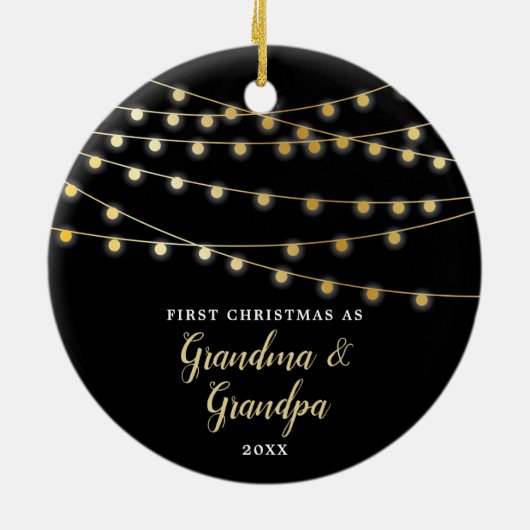 Eerste Kerstmis op persoonlijke titel als oma & op Keramisch Ornament (Achterkant)